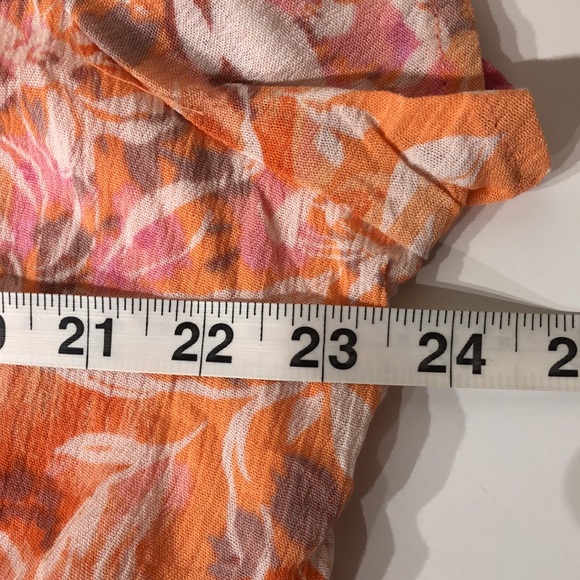 3X low cut lace up coral white floral print maxi dress crochet cut out details - Picture 10 of 14